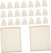 FONDOTIN 25Pcs Reusable Cooking Cheesecloth Bags Drawstring Soup Straining Bags for Tea Herbs Grains and Spices Capacity Cooking Pouches for Preparation