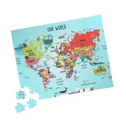 World Map Puzzle for Kids 110 -Pieces | Education & Fun Learning Activity