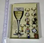 Boston Warehouse 12 WINE CHARM MARKERS - NEW