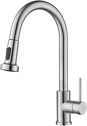 [Decaura] WELS Kitchen Taps Pull Out 2-Mode Spray Basin Mixer Tap 360° Swivel Laundry Sink Faucet (Brushed Nickel)
