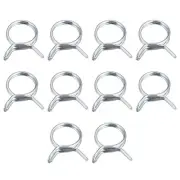 Double Wire Spring Hose Clamp, 30pcs 65Mn Steel 25mm Spring Clips, Silver Tone