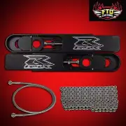 2014 GSXR 1000 12" SWINGARM EXTENSIONS, Chain, 36" Brake Line