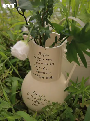 田園風陶瓷花瓶 復古法式感插花瓶 臥室書房客廳擺件 (8.3折)
