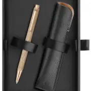CARAN D'ACHE Ecridor Ballpoint Pen & Leather Case Set - "Venetian" Gilt Rose