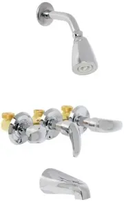 EB6231LL Legacy Three Handle Tub & Shower Faucet, 5" Spout Reach, Polished Ch...