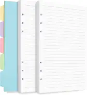 A6 Refill Paper, Planner Inserts for A6 Binder Budget Planner Journals Notebook,