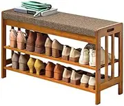 Change Shoe Bench Entrance Long Bench Multifunctional Shoe Cabinet Solid Wood Storage Stool Seat-Type Shoe Changing Stool, L90W30H50CM