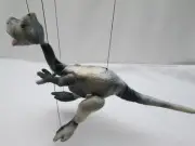 One T-Rex Dinosaur 4 Legged Gray String Marionette 12" Puppet NP