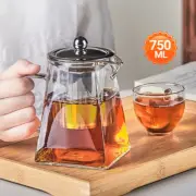 Heat Resistant Glass Teapot with Stainless Strainer Filter Infuser Tea Pot AU