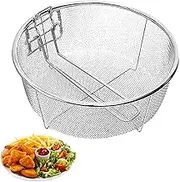 Stainless Steel Deep Fry Basket - Foldable Drain Chip Filter Basket - Folding Design Cooking Tool for French Fries, Fried Fish, Chicken Chops, Chicken Wings Borato