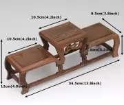 13.5" Wenge Wood High Low Art Craft Stand Bonsai Teapot Stone Flower Rack Base