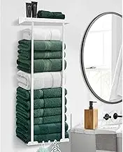 Hommtina Bathroom Towel Storage Black Towel Holder Bathroom Decor Aesthetic Towel Racks for Bathroom Bath Towel Storage (White)