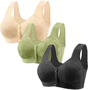 [Yxzogd] Daisy Bras for Older Women Front Closure Bras Push Up Bra No Underwire Bralettes Plus Size Comfy Everyday Sleep Bras