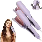 French Curls Iron, Create Frizz-Free French Curls Effortlessly Curling Irons, Wave Curling Iron, 15-Second Heat-Up, Four Settings (Purple*2)