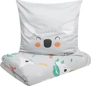 s.Oliver Koala Children's Bed Linen, 135 x 200 cm, 100% Cotton, Zip, Cuddly, Soft and Washable, Mako Satin Bed Linen, Koala Bear Grey