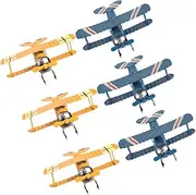 NUOBESTY 6pcs Retro Iron Biplane Decor for Playroom Home Office Classroom and Party Decorations Charming Desktop Ornament