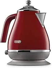 De'Longhi Icona Capitals Electric Kettle KBOC2001R, 1.7L Capacity, 360-Degree Swivel Base, Cord Storage, Red