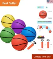 Mini Basketballs, 5 Pack 6" Basketball Set with Pump Durable PVC Basketballs ...