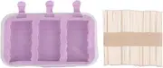 Silicone Ice Cream Mold Cute Pattern DIY Ice Maker Molds with Lid Stick for Kids Kitchen Food Grade Material Pink Rabbit Wavy Oval Shape 3 Options 50 Sticks (-3118200031212)