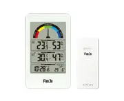 Household External Temperature And Humidity Alarm Clock Hangable Electronic Alarm Clock - White