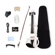 6 strings New Hand Made Electric Violin solid wood white color Violin Case Bow