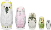 1 Set Wood Russian Nesting Dolls Matryoshka Dolls Babushka Handmade Basswood Nesting Dolls Set for Kids Gifts Crafted Home Decor