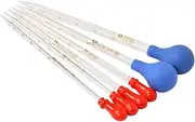 Gatuida 6 Pack Silicone Droppers 0.5/1/2/3ml Caps 5/10ml Styles Essential Oil Pipettes Smooth Glass Pipettes for School Home
