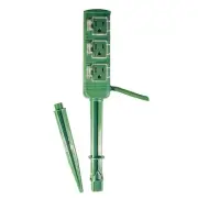 Go Green Power GoGreen Power 18/2 18' 3-Outlet Outdoor Power Stake Green