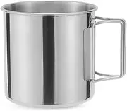 Generic Coffee Cup with Foldable Handle Tea Beer Coffee Mug Lightweight Portable Camping Cup Stainless Steel for Camping Hiking
