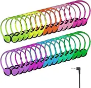 ZHENWAY 60 Pack Class Set Headphones for Kids Students School Classroom Headphones Bulk Earphones Adjustable with 3.5 mm Jack for Library Children Adults(004 Multi Color Headphones)