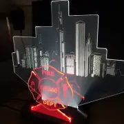 Man Cave, Chicago Fire Department, Led Desktop/Bar Top Lamp