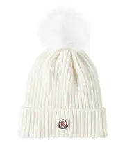 [Moncler Enfant] Moncler Enfant Ribbed-knit wool beanie S white