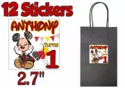 12 ct MICKEY MOUSE 2.7" Sticker Label for Bag Treat Box ,party Favor
