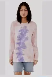 One Teaspoon Lilac Smoke Tie Dye Long Sleeve Tee Size S NWT $119