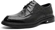ARSUGMZ Cowhide Men's Leather Shoes Breathable Business Formal Wear Men's Shoes Grip Pattern Casual Leather Shoes Men's Leather Commuter(Black,40)