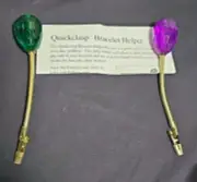 Quick Clasp Helping Hand - Bracelet Fastening Helpers Green & Purple - New