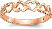 [JewelryWeb] 14k Rose Gold Love Heart Ring Size 6.00 Statement-Ring for Women