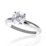 Round Cut New Diamond Engagement Ring 14KT White Gold 0.50 CT G/SI1