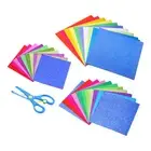 4inch&6inch Origami Paper Set, 60Pcs Glitters Square Paper with Scissor,Colorful