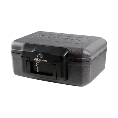 1200 Fire-Resistant Box Safe with Key Lock 0.18 Cu. Ft., Black