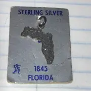 1845 Sterling Silver Florida Charm OLD VINTAGE NEW on board Could be pendant