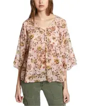 Sanctuary Clothing Womens Lace Up Peasant Blouse