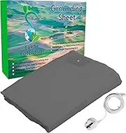 Earthing Grounding Fitted European Grand King Size Sheet 180 x 200 x 25cm - Grey – 95% Cotton & 5% Soft Silver Conductive Thread for Healing and Better Sleep, c/w 5m earth cable and grounding plug