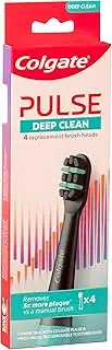 Colgate Pulse Deep Clean Electric Toothbrush Replacement Brush Head Refills, 4 Pack, ProClinical Compatible