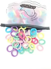 100x Hair Ties Elastic Band Snagless Ponytail Tie School Bubbles, Gentle on Hair, Ideal for School, Sports & Everyday Use, 2cm Diameter