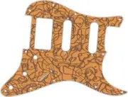 Stratocaster Graphical Pickguard Custom fit Fender SSH 1 Hole Twine Butterscotch
