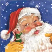 Christmas Napkins SANTA AND ELF Christmas Paper Napkins for Decoupage 20pcs