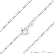 1mm Thin Classic Box Link Italian Chain Anklet Solid .925 Italy Sterling Silver