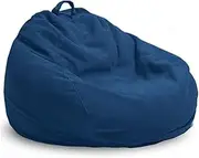 Portable Lazy Beanbag Chair Sofa Set Thick Waterproof Cotton Bean Bag Cover Without Filler Outdoor Pouf Chair Beanbag Puff Sofa Lounge Recliner Sac (Color : Royal Blue, Size : 3.3ft-D100cm-Cover)