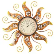 12" Indoor Outdoor Thermometer Gauge, Large Number Decorative Metal Sun Wall ...